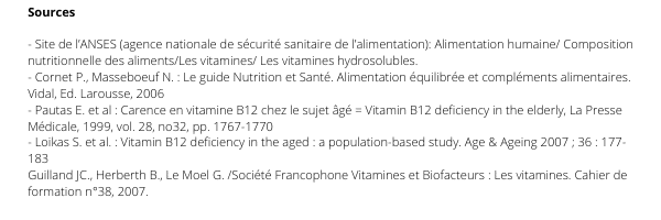 Sources Vitamine B