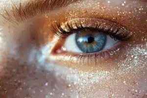 Comment se maquiller les yeux avec des paillettes paillettes holographiques paillettes irisées fard pressé pailleté gel pailleté poudre scintillante mascara à paillettes cut crease pailleté
