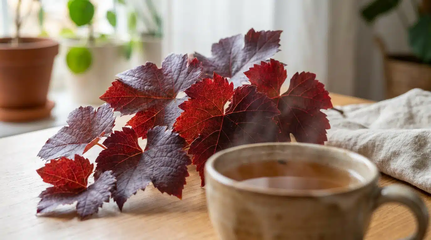 Bienfaits de la feuille de vigne rouge : comment l’utiliser ? Feuille de vigne rouge : bienfaits, usages et précautions