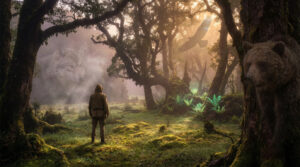 Forêt mystérieuse et boisée symbolisant la quête de son animal totem