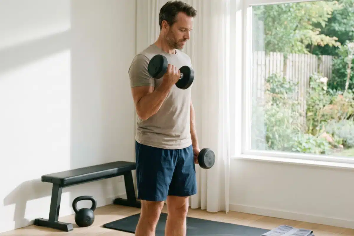 Routine de mouvement courte et régulière à la maison, sur un tapis, pour installer une pratique durable