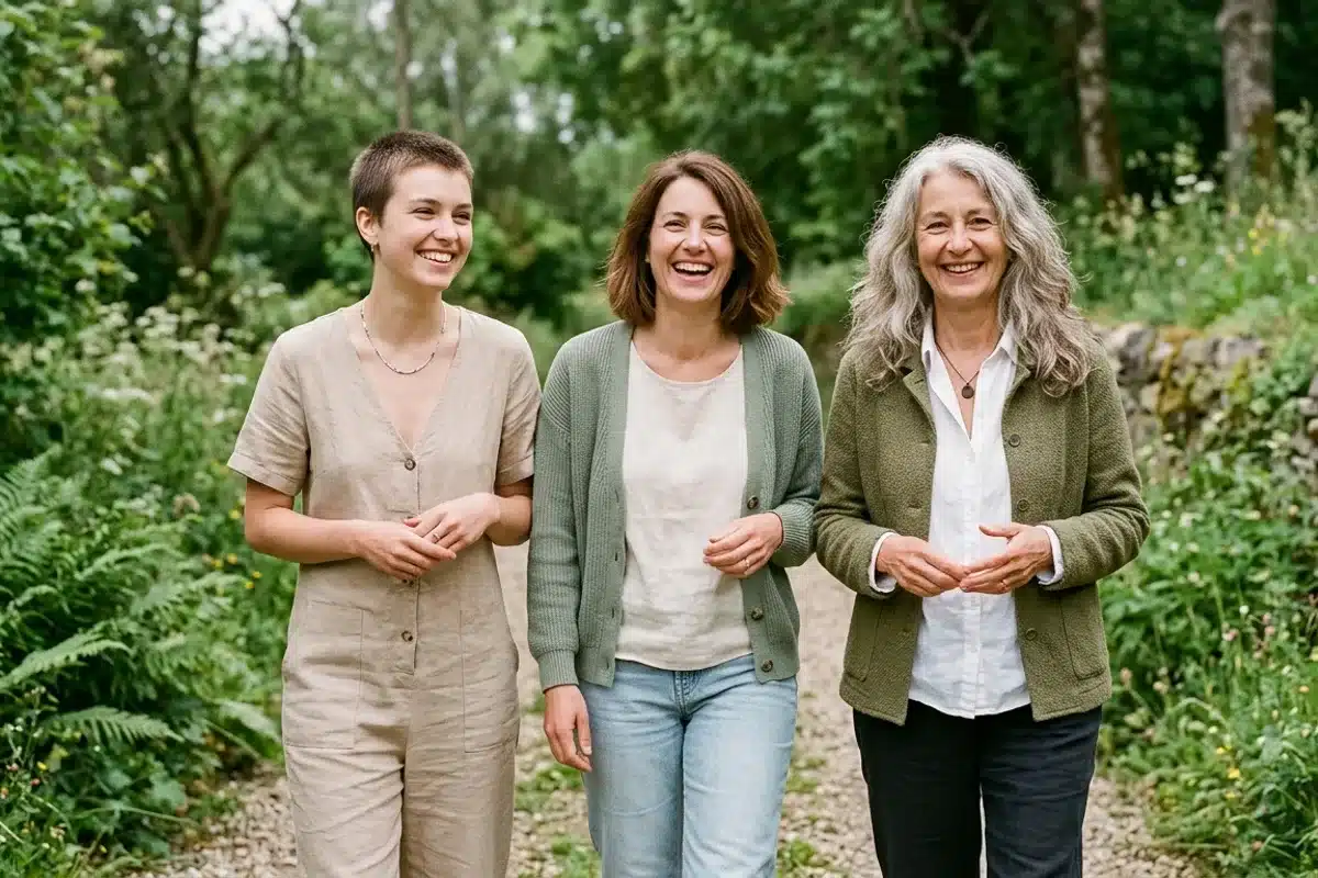 Cheveux courts, mi-longs ou longs : choisir sa longueur Trois femmes aux longueurs de cheveux differentes, court, mi-long et long