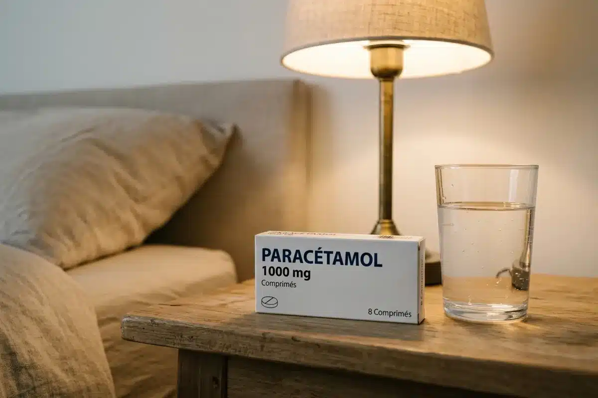 Paracétamol sur table de nuit - médicament recommandé contre le mal de dent Médicaments pour soulager un mal de dent la nuit