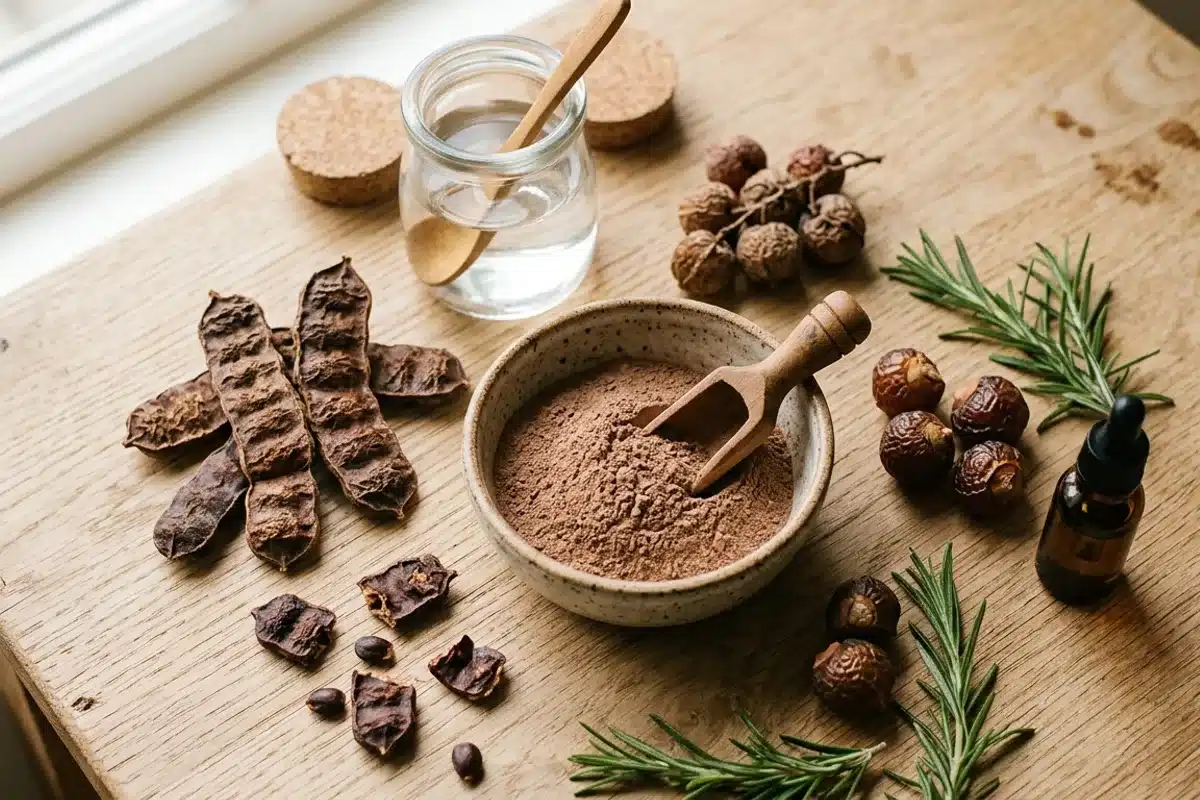 rhassoul argile naturelle et shikakaï pour remplacer le shampooing méthode no poo