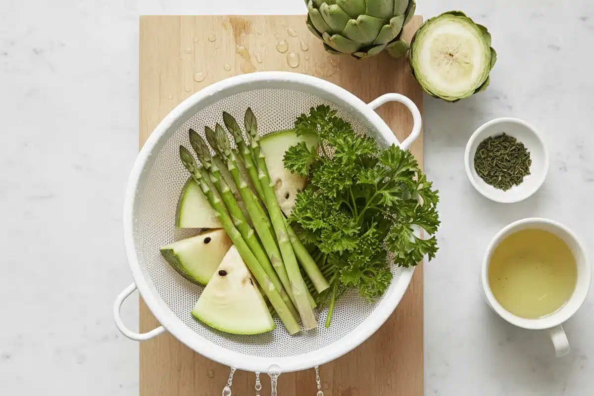 aliments drainants pour réduire les poches sous les yeux : asperges, pastèque, persil, artichaut