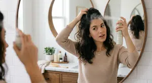 Shampoing sec maison : poudre naturelle prête à appliquer sur les cheveux